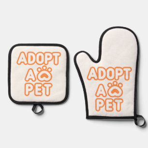 Ensemble De Gant De Cuisine Et De Manique adopter un animal