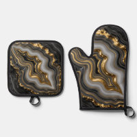 Agate Géode Marbre Luxe Or Noir