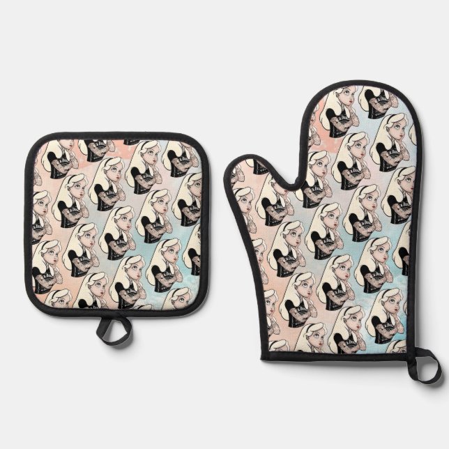 Ensemble De Gant De Cuisine Et De Manique Alice (Recto)