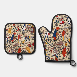 Ensemble De Gant De Cuisine Et De Manique Alice au pays des merveilles