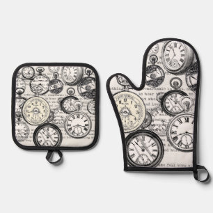 Ensemble De Gant De Cuisine Et De Manique Alice de lapin blanc au pays des merveilles