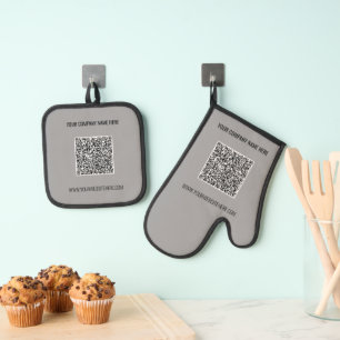 Ensemble De Gant De Cuisine Et De Manique Analyse du code QR et choix des couleurs par texte