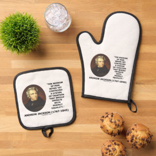 Ensemble De Gant De Cuisine Et De Manique Andrew Jackson La Sagesse Contrevient L'Égalité Fi