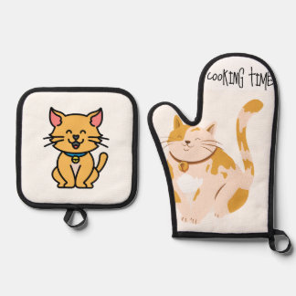 Ensemble De Gant De Cuisine Et De Manique apron