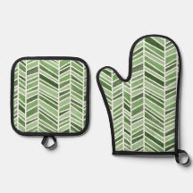 Aquarelle Herringbone Motif, Vert Monochrome