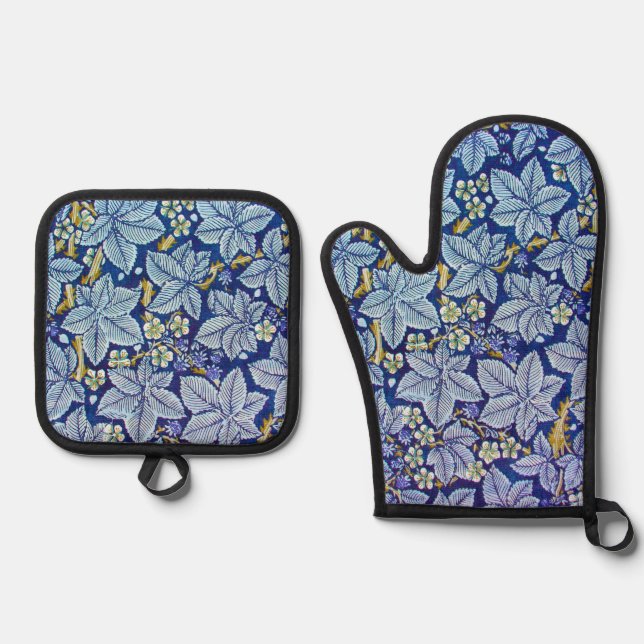 Ensemble De Gant De Cuisine Et De Manique Arbre de framboise, William Morris (Recto)