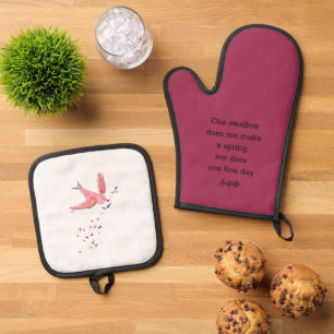 Ensemble De Gant De Cuisine Et De Manique Aristote Citation de Printemps Décor pour Maison M