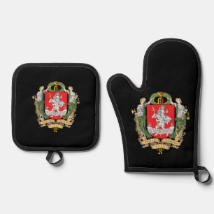 Ensemble De Gant De Cuisine Et De Manique Armoiries de Vilnius, Lituanie Plaque de souris