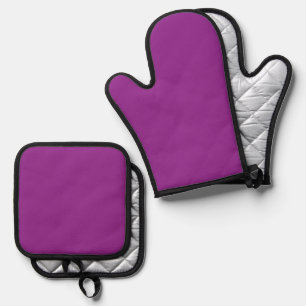 Ensemble De Gant De Cuisine Et De Manique arrière - plan violet avec bordure blanche