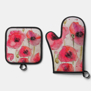 Ensemble De Gant De Cuisine Et De Manique Assiette de fête en papier à motif floral Coquelic