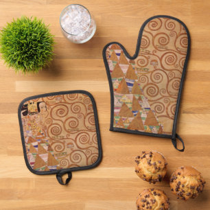 Ensemble De Gant De Cuisine Et De Manique Attente par Klimt Art Nouveau victorien antique