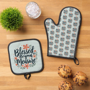 Ensemble De Gant De Cuisine Et De Manique Au-delà de la mesure Art Floral Inspirationnel