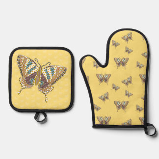 Ensemble De Gant De Cuisine Et De Manique Aztec Swallowtail