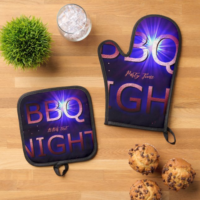 Ensemble De Gant De Cuisine Et De Manique BBQ Four Mitt et Pot Holders (De haut en bas)