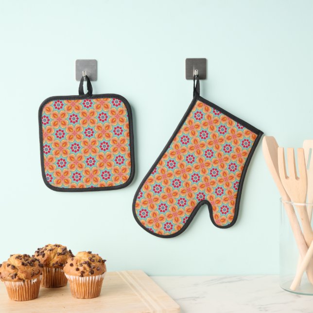 Ensemble De Gant De Cuisine Et De Manique Beauté Vibrante (In situ (suspendu))