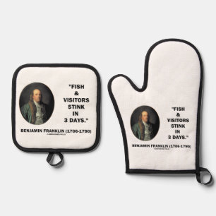 Ensemble De Gant De Cuisine Et De Manique Benjamin Franklin Les poissons et les visiteurs pu