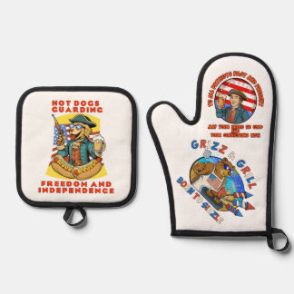 Ensemble De Gant De Cuisine Et De Manique Bière froide le 4 juillet