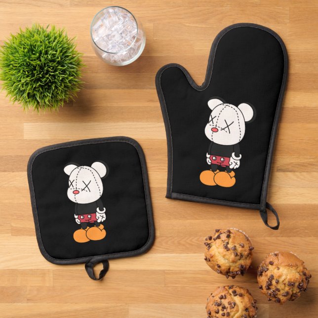 Ensemble De Gant De Cuisine Et De Manique Big black-eared mouse (De haut en bas)