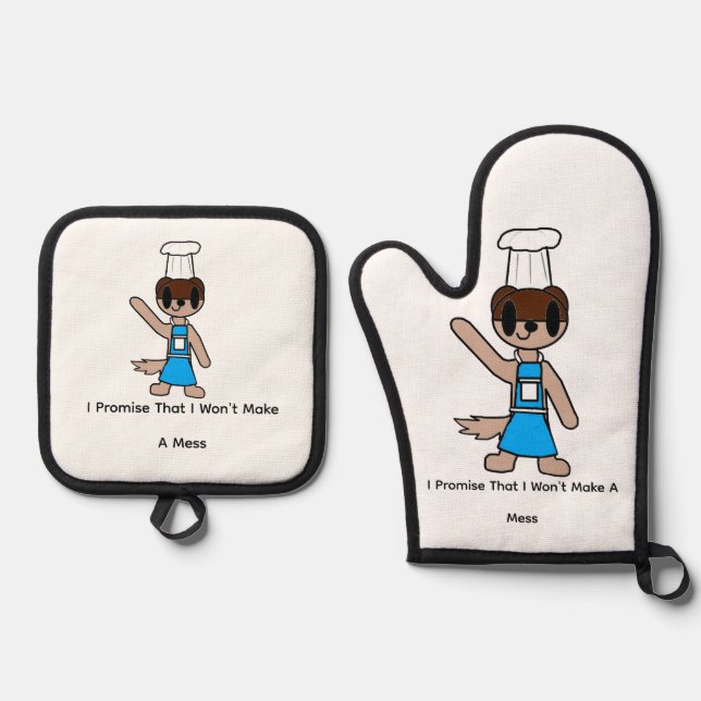 Ensemble De Gant De Cuisine Et De Manique Boo Happens (Recto)