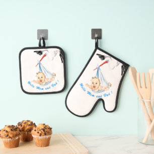 Ensemble De Gant De Cuisine Et De Manique Bouche portant bébé texte personnalisé Funny perso
