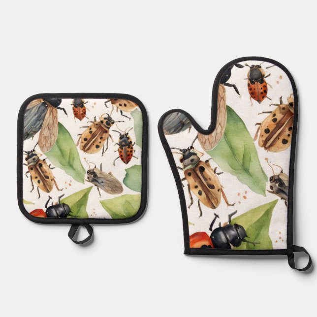Ensemble De Gant De Cuisine Et De Manique Bugs (Recto)