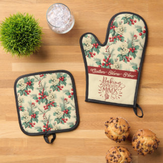 Ensemble De Gant De Cuisine Et De Manique Cadeau de l'enseignant de Noël personnalisé