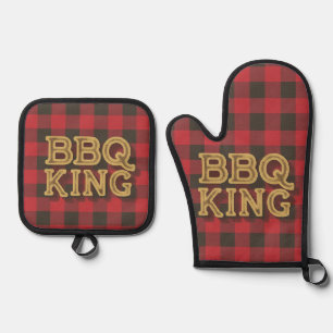 Ensemble De Gant De Cuisine Et De Manique Cadeau fête des pères parfait BBQ KING