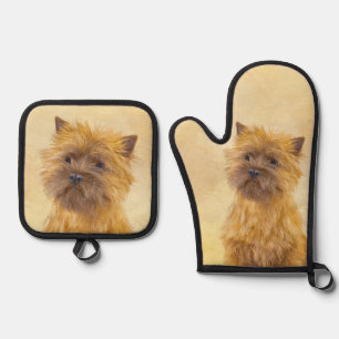 Ensemble De Gant De Cuisine Et De Manique Cairn Terrier Peinture mignonne Original Animal Ch
