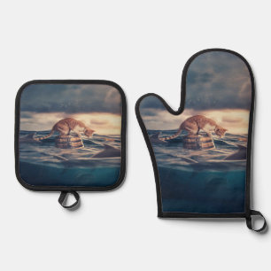Ensemble De Gant De Cuisine Et De Manique Cat Nap Dream ou cauchemar