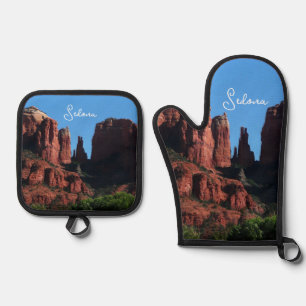 Ensemble De Gant De Cuisine Et De Manique Cathedral Rock à Sedona Arizona Monument