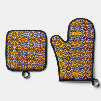 Ensemble De Gant De Cuisine Et De Manique Célestial Sun