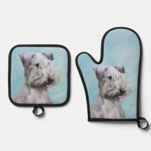 Ensemble De Gant De Cuisine Et De Manique Cesky Terrier Peinture Cute Original Animal de Com