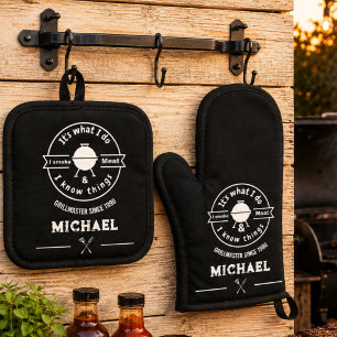 Ensemble De Gant De Cuisine Et De Manique C'est ce que je fais, je fume de la viande et je s