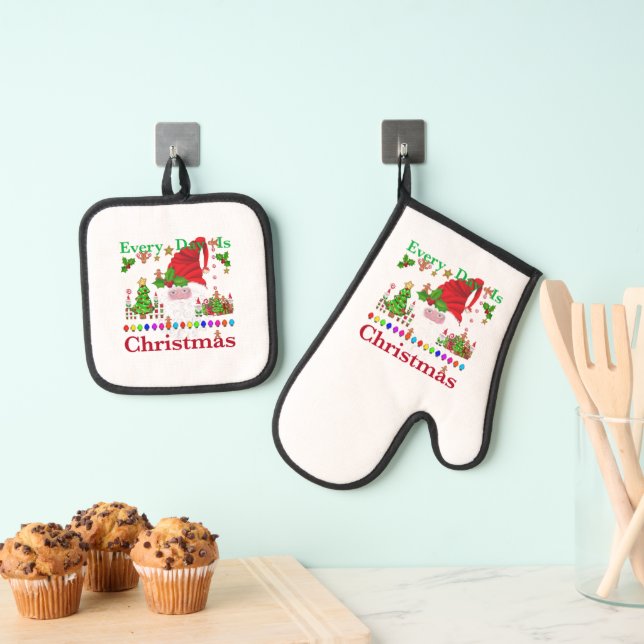 Ensemble De Gant De Cuisine Et De Manique Chaque jour, Noël (In situ (suspendu))