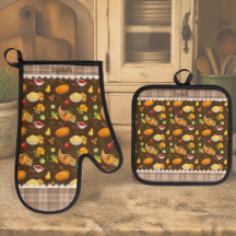 Chef de Thanksgiving Motif de récolte à carreaux