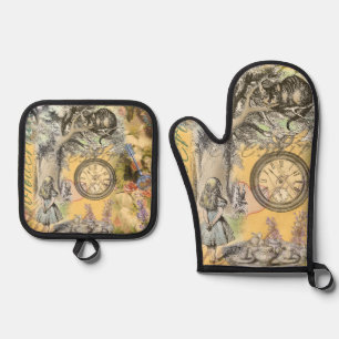 Ensemble De Gant De Cuisine Et De Manique Cheshire Chat Alice Wonderland Classic