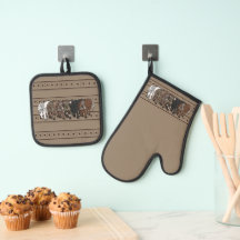 Chevaux par figdewdrop Gant de four & Pot