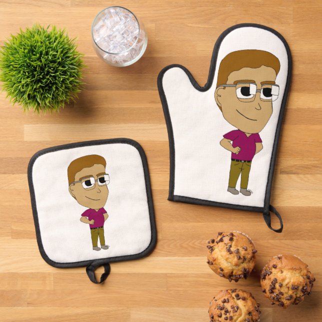 Ensemble De Gant De Cuisine Et De Manique chibi (De haut en bas)