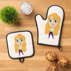 Ensemble De Gant De Cuisine Et De Manique chibi