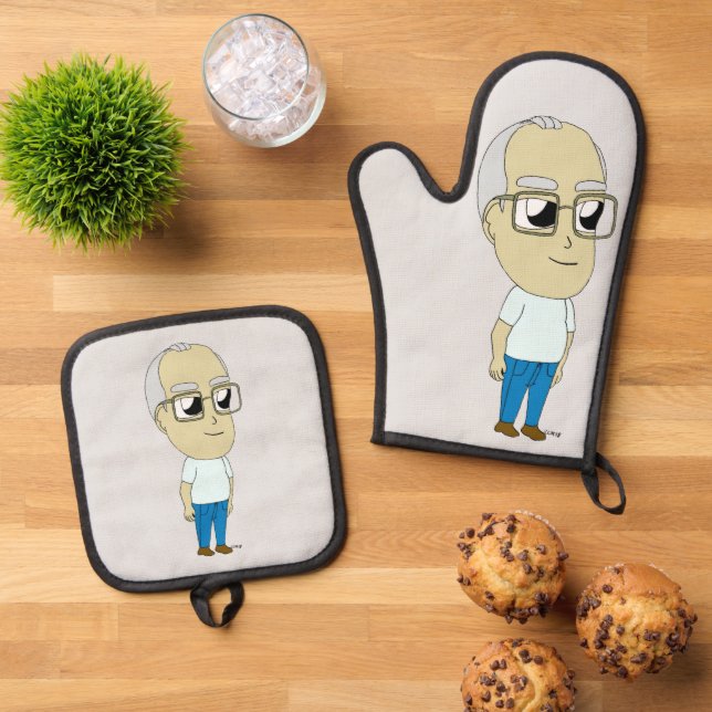 Ensemble De Gant De Cuisine Et De Manique chibi (De haut en bas)