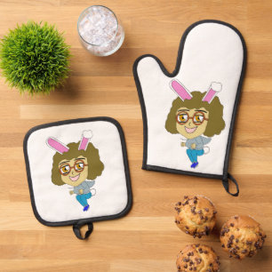 Ensemble De Gant De Cuisine Et De Manique chibi bunnygirl