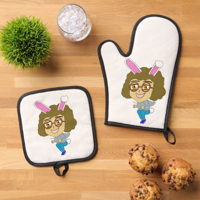 Ensemble De Gant De Cuisine Et De Manique chibi bunnygirl (De haut en bas)