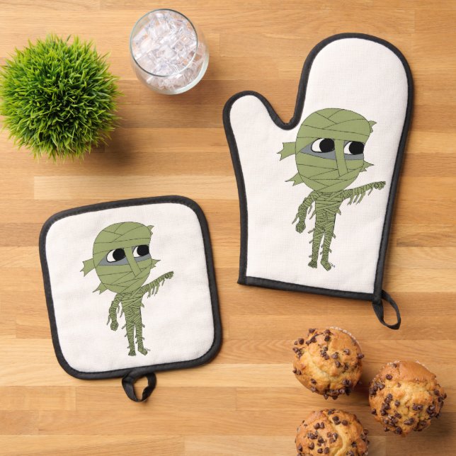 Ensemble De Gant De Cuisine Et De Manique chibi mummy (De haut en bas)