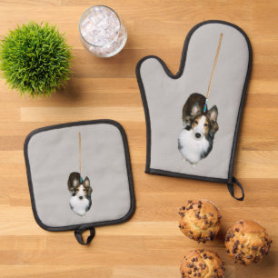 Ensemble De Gant De Cuisine Et De Manique Chien à la broche