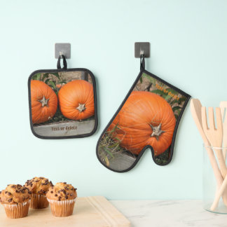 Ensemble De Gant De Cuisine Et De Manique Chute de paire citrouille personnalisée