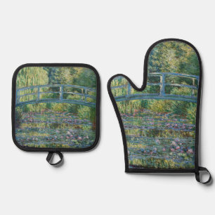 Ensemble De Gant De Cuisine Et De Manique Claude Monet - Bassin aux Nymphéas, Harmonie Verte