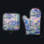 Ensemble De Gant De Cuisine Et De Manique Claude Monet - Nymphéas / Nymphéas 1919<br><div class="desc">Nymphéas (W.1852) - Claude Monet,  Huile sur toile,  1916-1919</div>