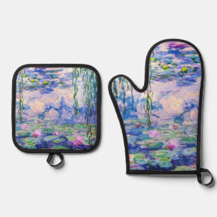 Ensemble De Gant De Cuisine Et De Manique Claude Monet - Nymphéas / Water Lilies 1919