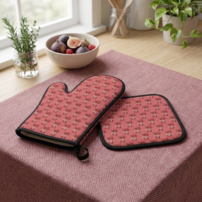 Ensemble De Gant De Cuisine Et De Manique Cœurs (Créateur téléchargé)