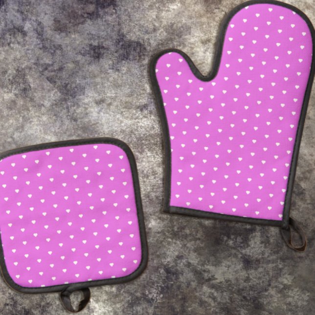 Ensemble De Gant De Cuisine Et De Manique Cœurs Violets (Créateur téléchargé)